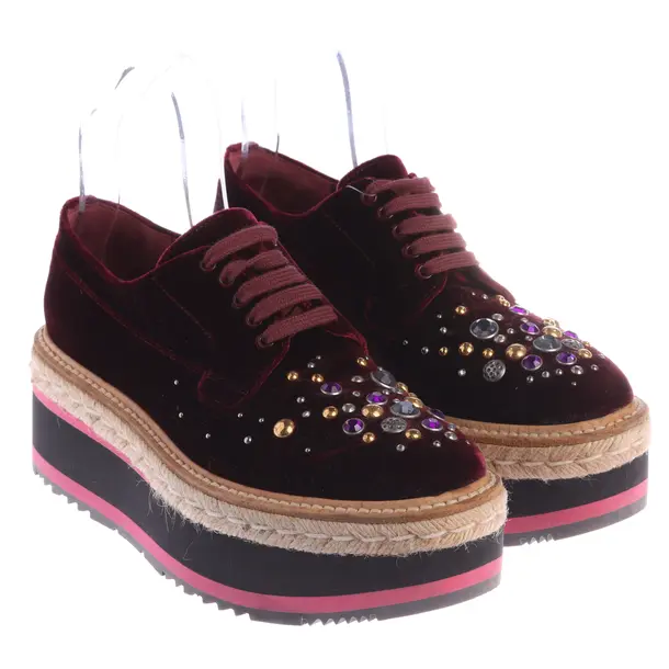 Halbschuhe, in Bordeaux, Prada