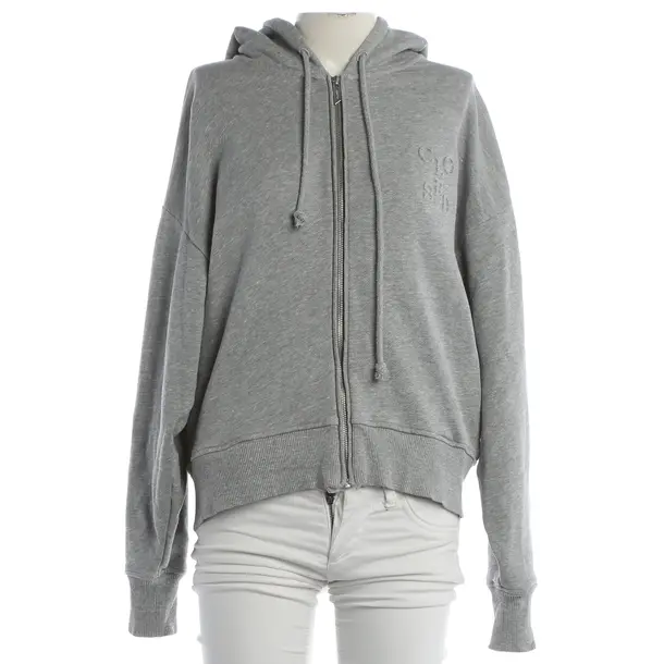 Zip-up Hoodie, in Gray, Cotton, Closed