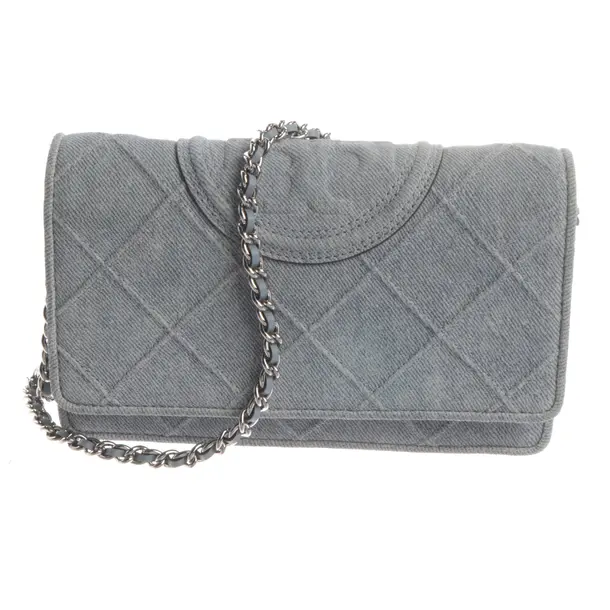 Evening Bag, in Blue, Cotton, Tory Burch