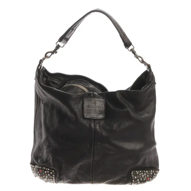 Schultertasche, in Schwarz, Leder, Campomaggi