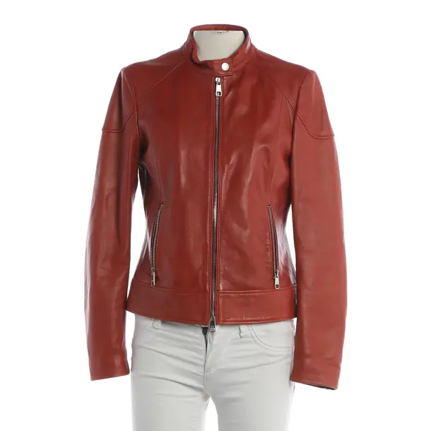 Lederjacke, in Dunkelorange, Leder, Hugo Boss