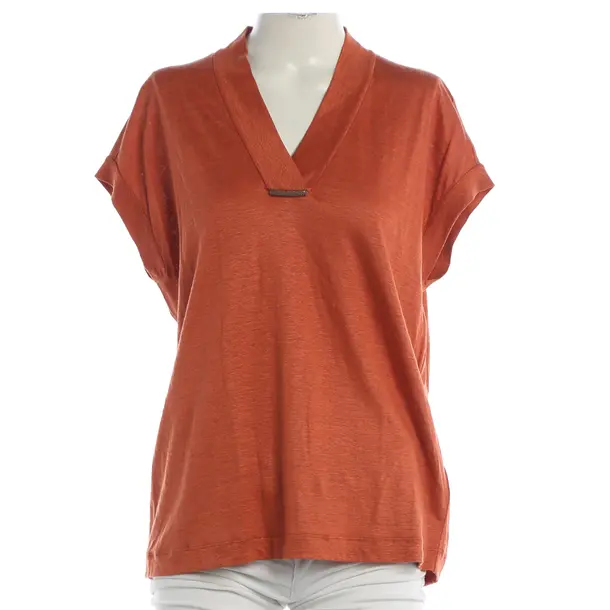 Camicia, in Arancione, Lino, Brunello Cucinelli
