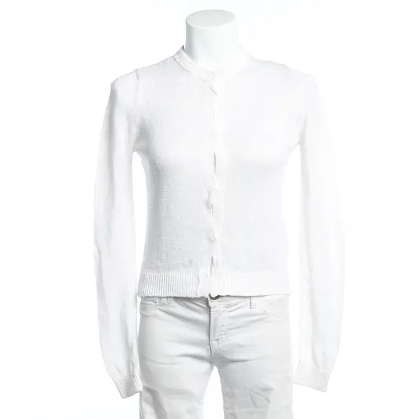 Cardigan, in White, Silk, Brunello Cucinelli