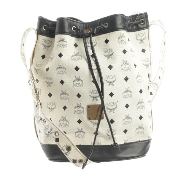 Bucket Bag, in White, Leather, MCM