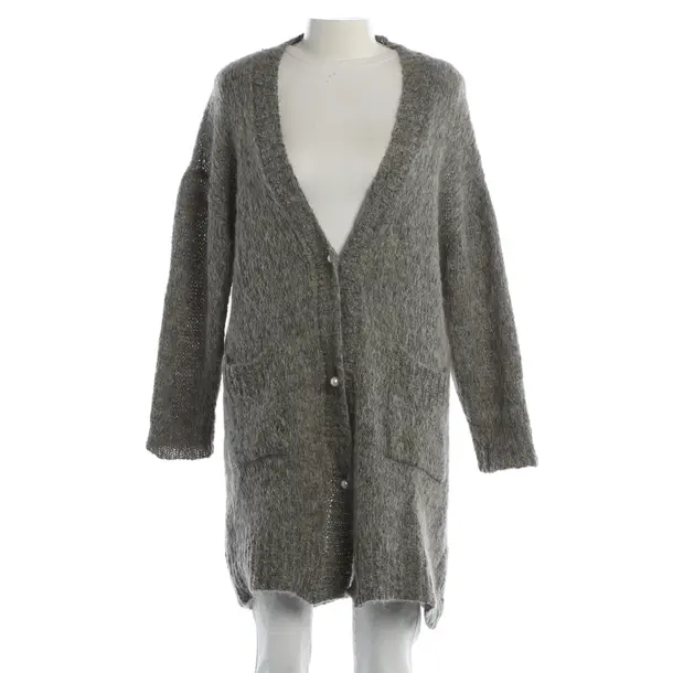 Cardigan, in Gray, Wool, Grace