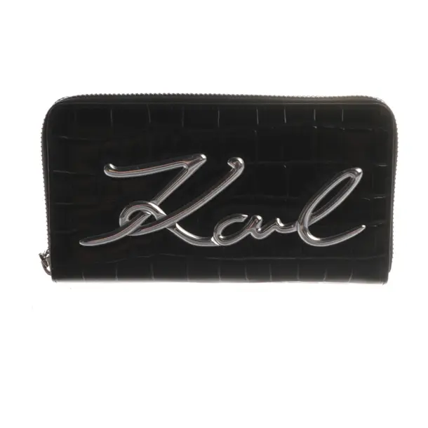 Geldbörse, in Schwarz, Leder, Karl Lagerfeld