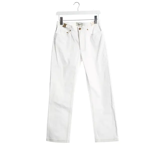 Jeans, in White, Cotton, Fendi