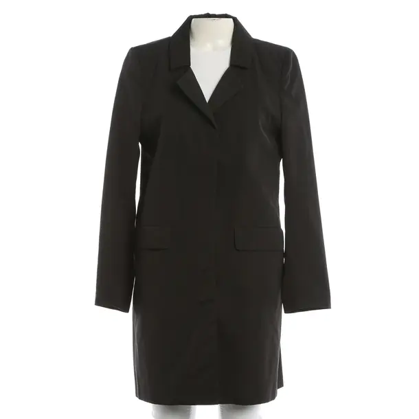 Mid-Season Coat, in Black, Polyester, Closed