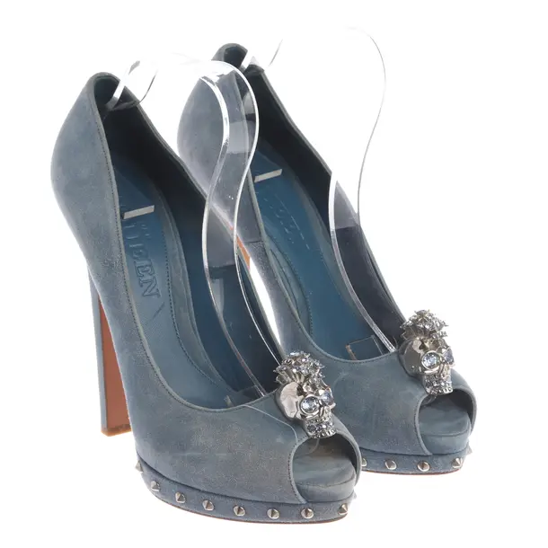 Peeptoes, in Hellblau, Alexander McQueen