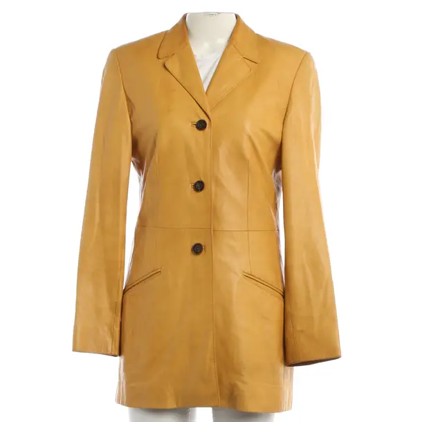 Leather Coat, in Orange, Leather, Sônia Bogner