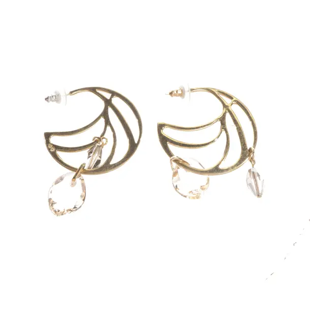 Earrings, in Gold, Metal (metallic, metallized), Swarovski