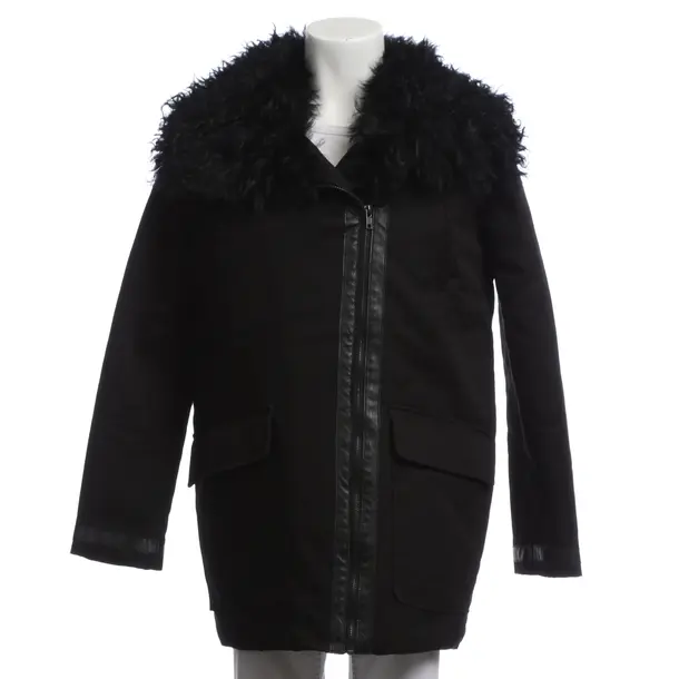Mid-Season Jacket, in Black, Cotton, Maje
