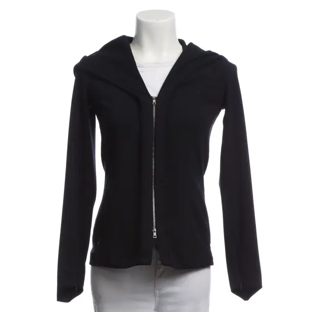 Zip-up Hoodie, in Black, Cotton, Marc Cain