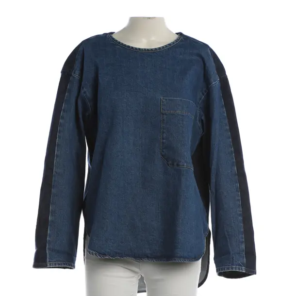Blouse, in Blue, Cotton, Closed