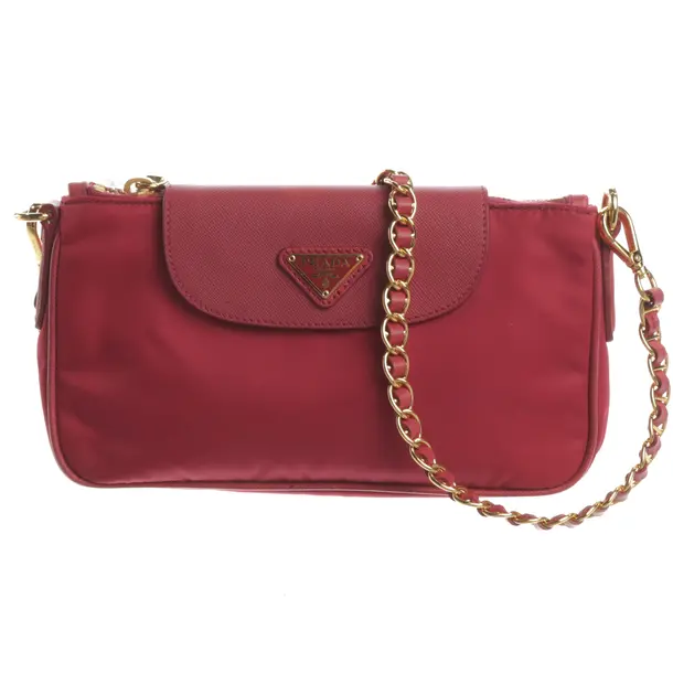Shoulder Bag, in Red, Polyester, Prada