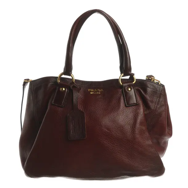 Handtasche, in Bordeaux, Leder, Prada