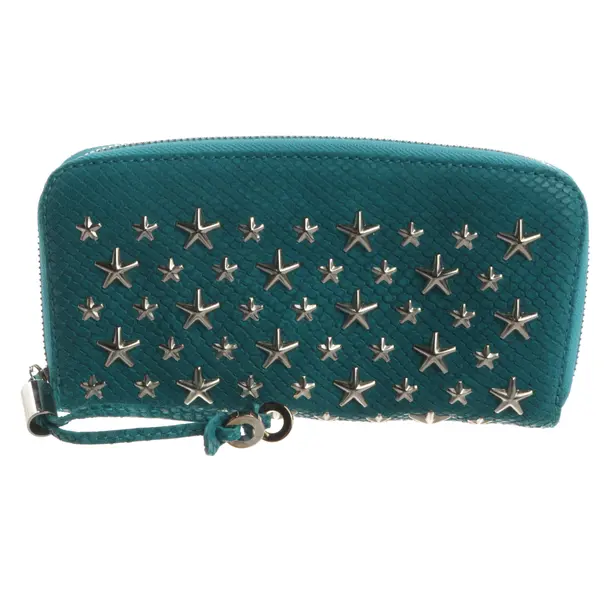 Geldbörse, in Blau, Leder, Jimmy Choo