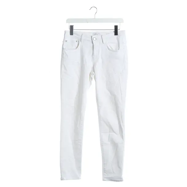 Jeans straight fit, in Bianco, Cotone, Chiuso