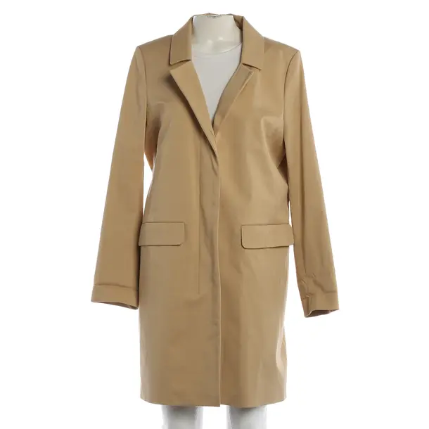 Mid-Season Coat, in Brown, Cotton, Closed