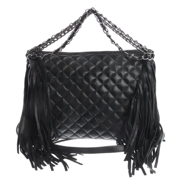 Handbag, in Black, Leather, Ash