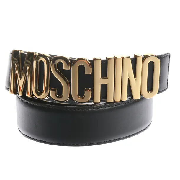 Gürtel in Schwarz, Leder, Moschino