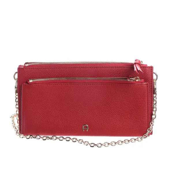 Schultertasche in Rot, Leder, Aigner