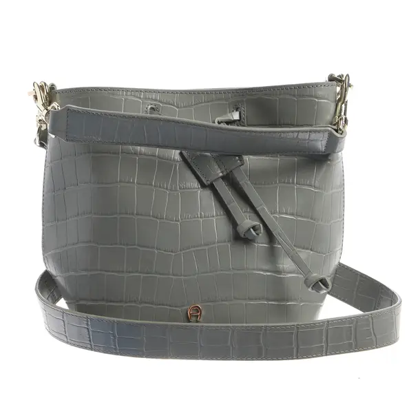 Schultertasche in Grau, Leder, Aigner