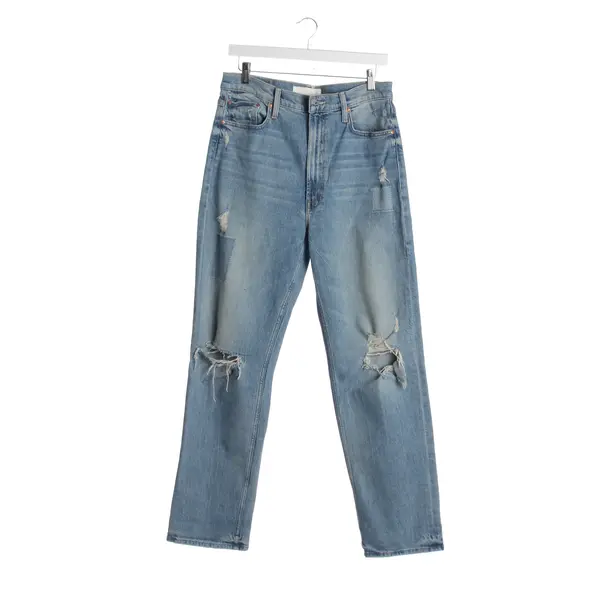 Straight Fit Jeans in Blue, Cotton, Mother
