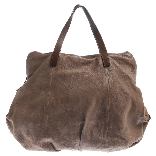 Schultertasche in Braun, Leder, Brunello Cucinelli