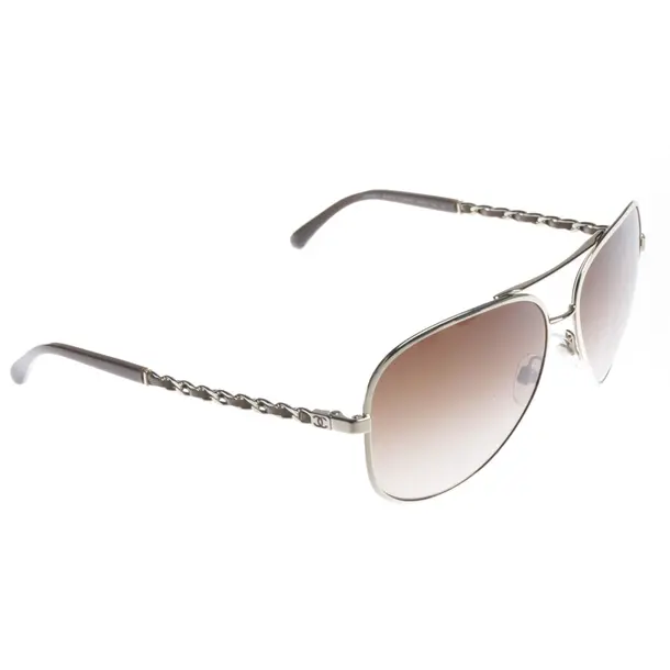 Sonnenbrille in Metallic, Kunststoff / Metall, Chanel