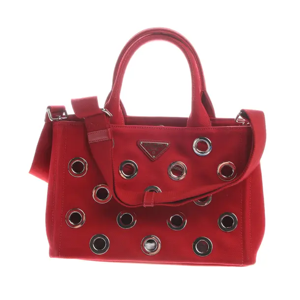 Handtasche in Rot, Baumwolle, Prada