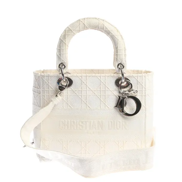 Handbag in White, Cotton, Dior