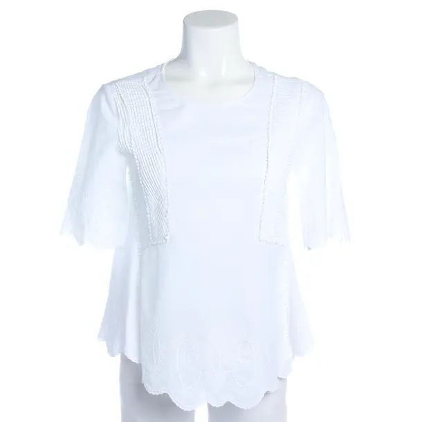 Blouse in White, Cotton, Steffen Schraut