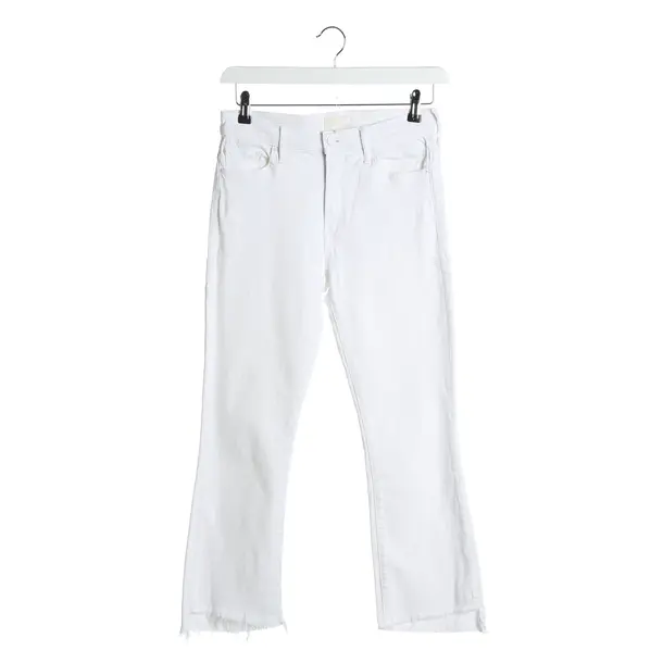 Straight Fit Jeans in White, Cotton, Mother
