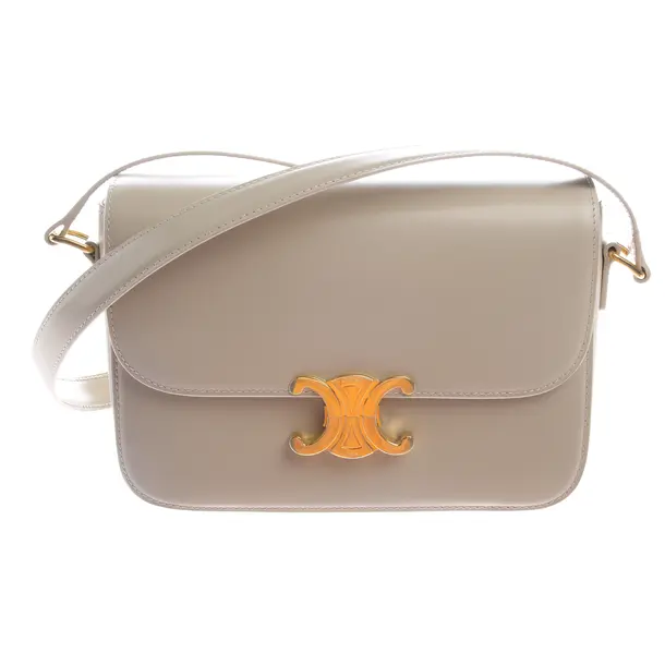 Schultertasche in Weiß, Leder, Céline