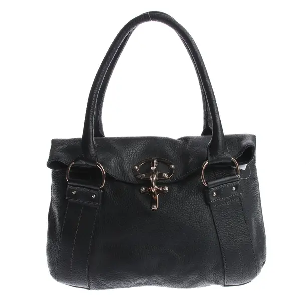Schultertasche in Schwarz, Leder, Fay
