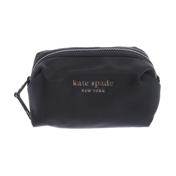 Cosmetic Bag in Black, Polyimide, Kate Spade New York