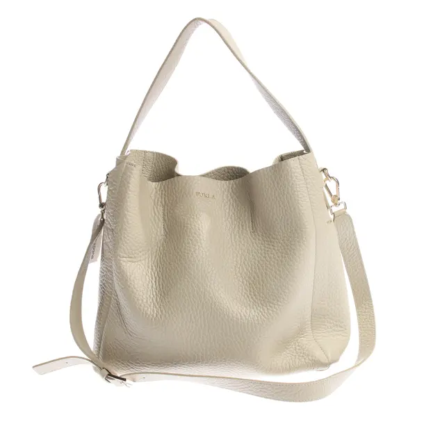 Shoulder Bag in White, Leather, Furla