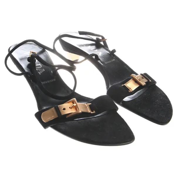 Heeled Sandals in Black, , Prada