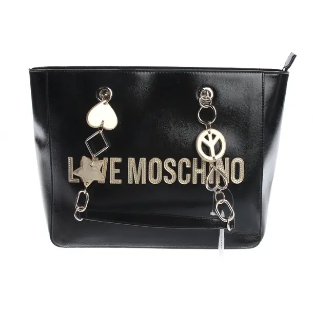Shoulder Bag in Black, Leather, Love Moschino