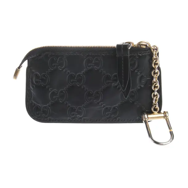 Schlüsseletui in Schwarz, Leder, Gucci