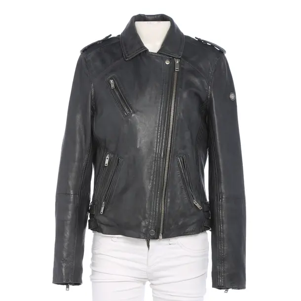 Lederjacke in Grau, Leder, Rich & Royal