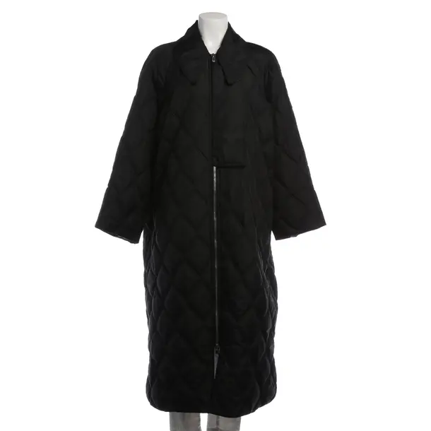 Mid-Season Coat in Black, Polyester, Ganni