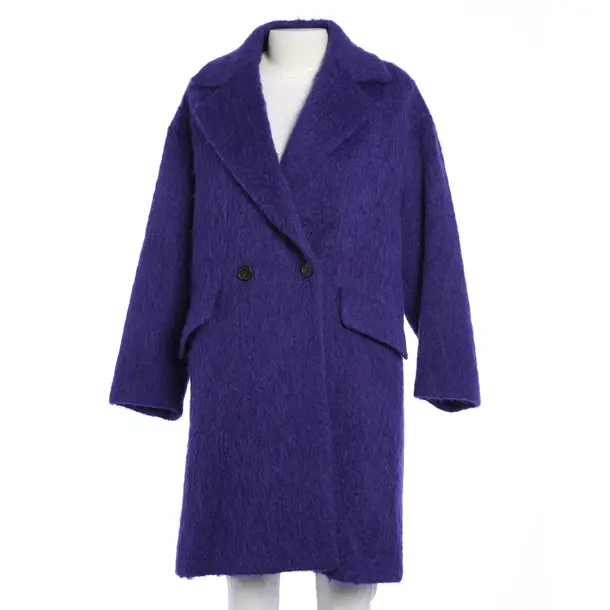 Mid-Season Coat in Purple, Wool, Windsor