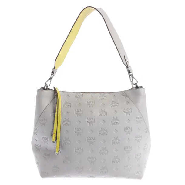 Schultertasche in Grau, Leder, MCM