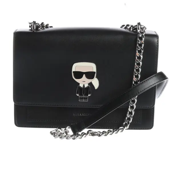 Shoulder Bag in Black, Leather, Karl Lagerfeld