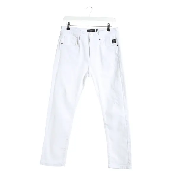 Straight Fit Jeans in White, Cotton, Elias Rumelis