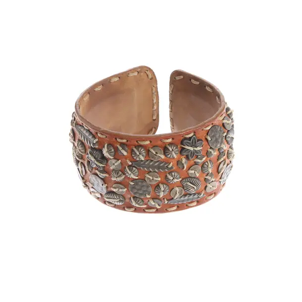 Bangle in Brown, Leather, Ermanno Scervino