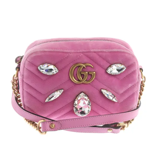 Borsa a cinture a tracolla, in Rosa, Velluto, Gucci