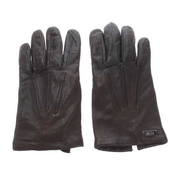 Guanti, in Marrone scuro, Pelle, Hugo Boss